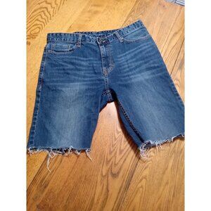 CALVIN KLEIN Jean Shorts Mens 32 / 30 BLUE  RAW HEM ? Preowned  Denim Cut Off